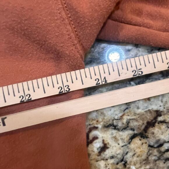 Aerie Women Small Sweatshirt 1/4 Zip Cropped Raw Edge Long Sleeve Burnt Orange - Picture 6 of 6